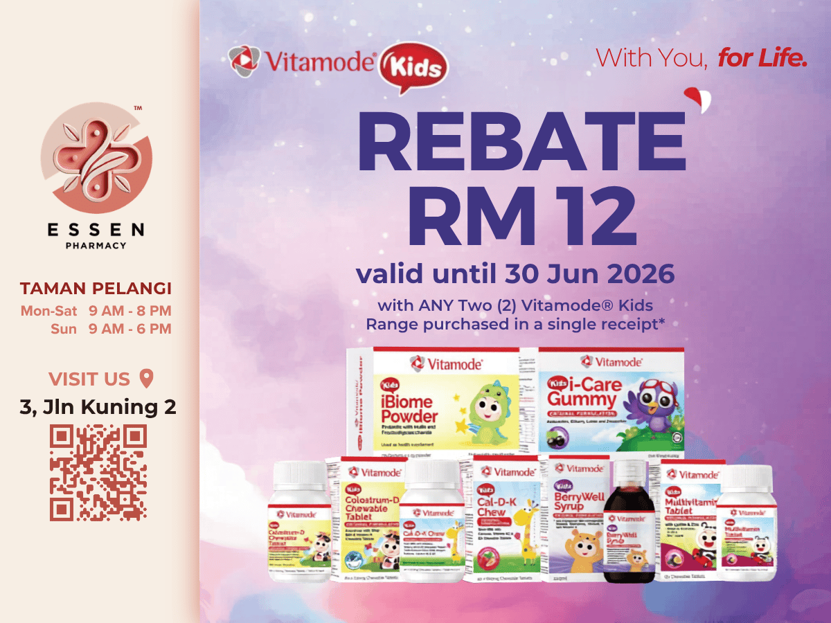 Essen Pharmacy - RM12 Rebate on Any 2 Vitamode Kids Boxes