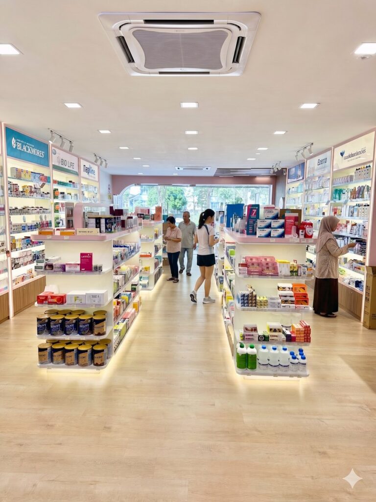 Over-The-Counter Products at Essen Pharmacy Taman Pelangi, Johor Bahru.