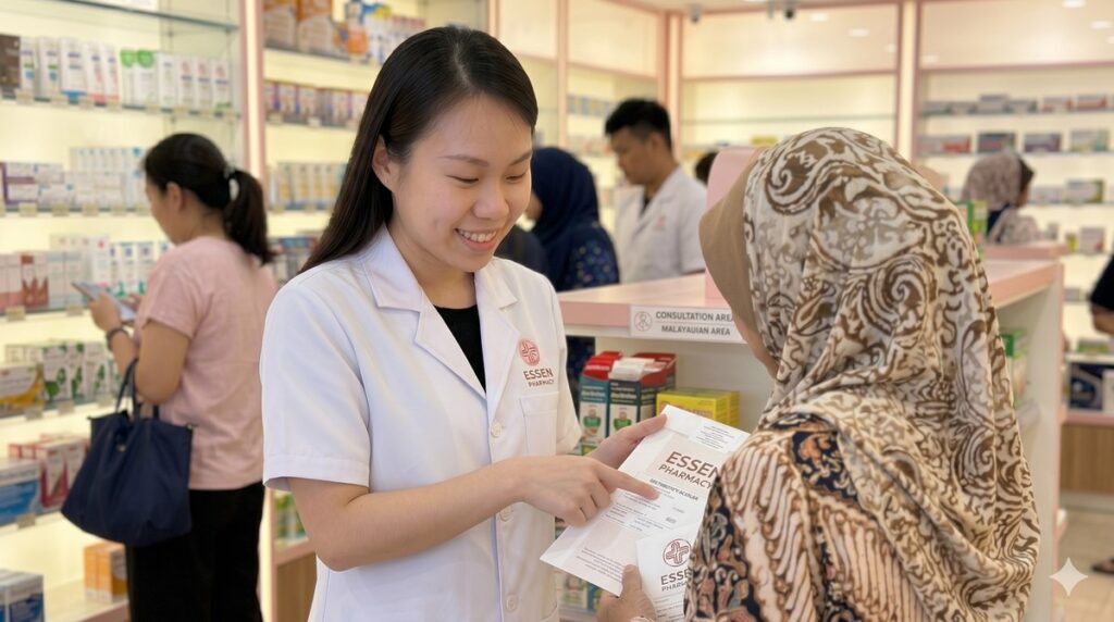 Pharmacist at Essen Pharmacy Taman Pelangi, Johor Bahru.