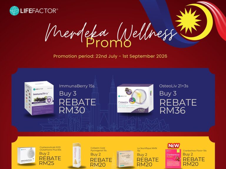 LifeFactor Merdeka Wellness Promo, rebates up to RM36 at Essen Pharmacy Taman Pelangi, Johor Bahru